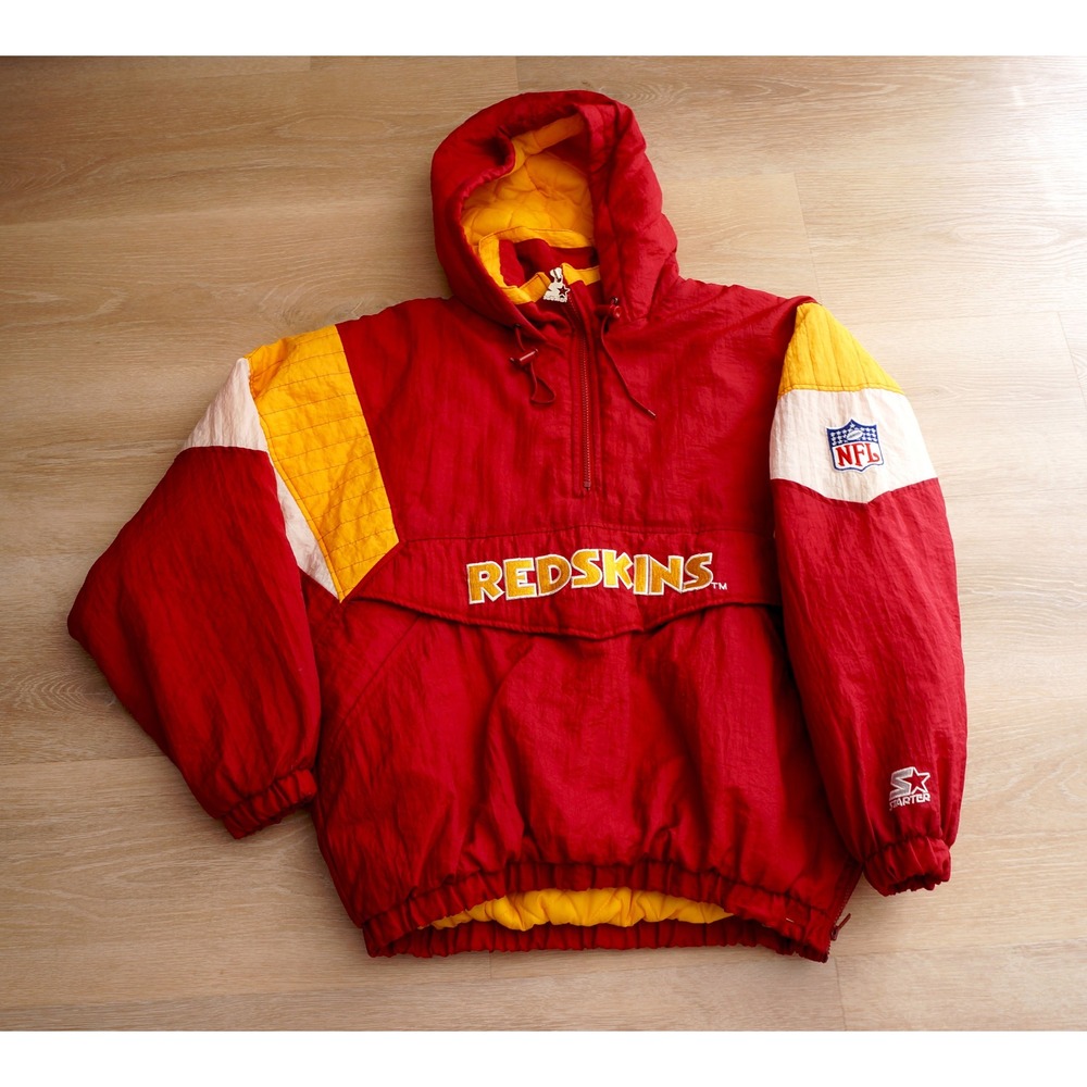 Vintage 90s Starter Washington Redskins NFL Pullover Jacket Hooded Commanders